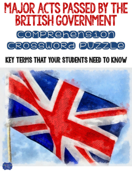 Major Acts Passed By The British Government Crossword by Bow Tie Guy