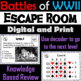 World War 2 Battles Activity Escape Room - American History
