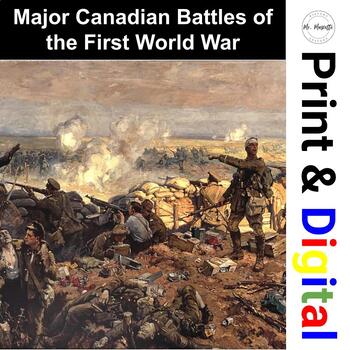 Preview of Major Canadian Battles of the First World War READING AND WORKSHEET
