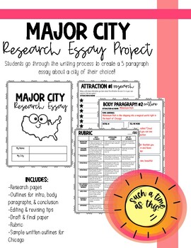 Preview of Major City Research Writing Planner