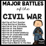 Major Civil War Battles Informational Text Reading Compreh