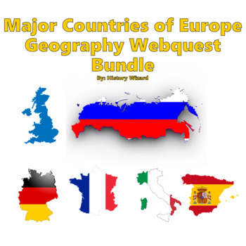 Preview of Major Countries of Europe Geography Webquest Bundle