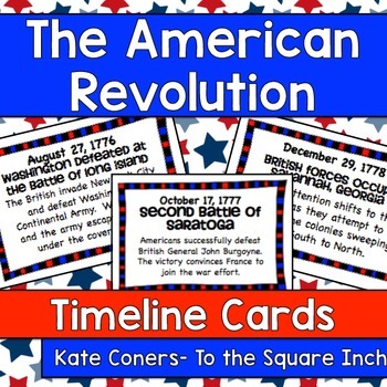 Preview of Events in the American Revolution Timeline Cards