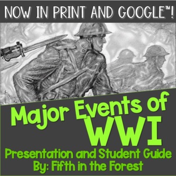 Preview of Major Events of WWI PowerPoint PLUS Student Guide for Distance Learning