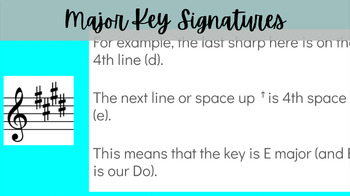 Preview of Major Key Signature Slides (with practice)