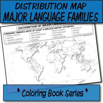 Preview of Major Language Families Distribution Map  **Coloring Book Series**