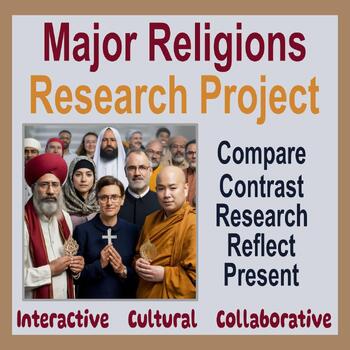 Preview of Major Religions- Play, Research, Presentation, Worksheet, Graphic Organizer