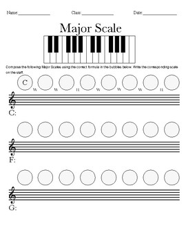 Preview of Major Scale Worksheet