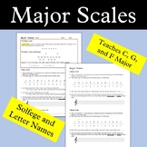 Major Scales - C, F, and G Major with Solfege and Letter Names