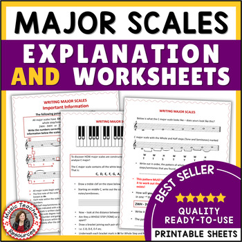 Preview of Major Scales Music Worksheets