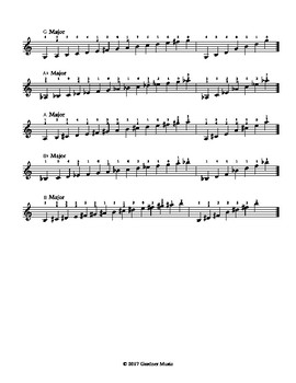 Major Scales with Tuba Fingerings by Gardner Music | TPT