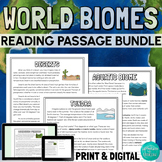 Major World Biomes Reading Comprehension Passages Bundle P