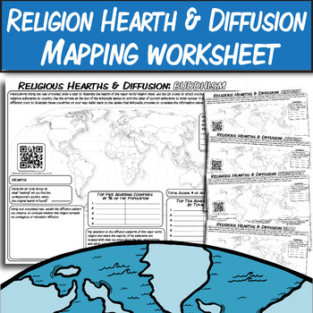Preview of Major World Religion Hearths & Diffusion Patterns: Mapping Worksheet