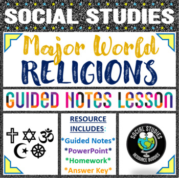 Preview of Major World Religions - Guided Notes, PowerPoint, Crossword Puzzle