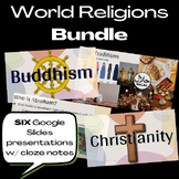 Major World Religions Slides and Cloze Notes Bundle