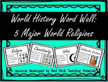 Preview of Major World Religions Word Wall