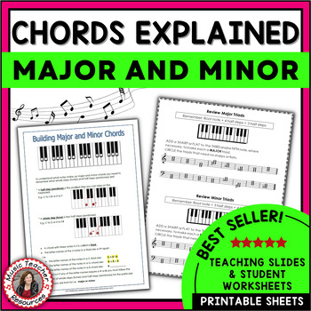 Preview of Major and Minor Chords Explanation and Worksheets