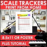 Major and Minor Scale Trackers for Piano Lessons, Band, Or