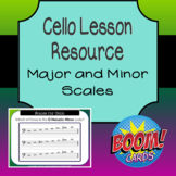 Major and Minor Scales for Advancing Cellists Boom Cards (