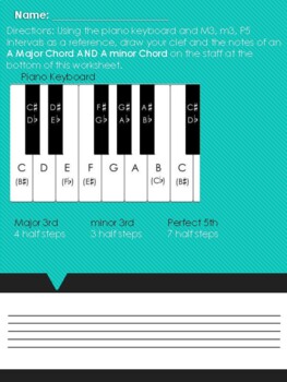 Preview of Major & minor Chord Assessment