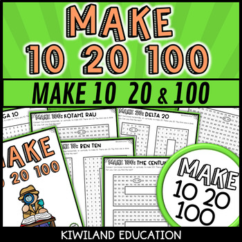 Preview of Make 10 20 and 100 Number Bonds to Search & Find Puzzles and Math Worsksheets