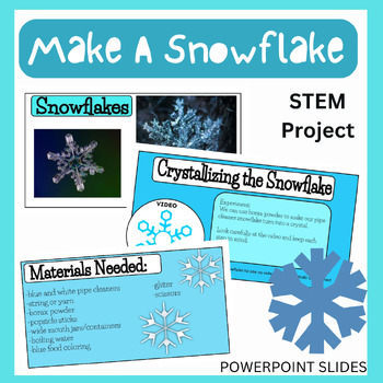 Preview of Make A Crystal Snowflake- Create A Crystal Wonder- STEM Project