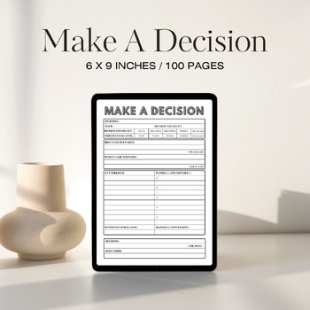Preview of Make A Decision Journal / Editable Canva Template