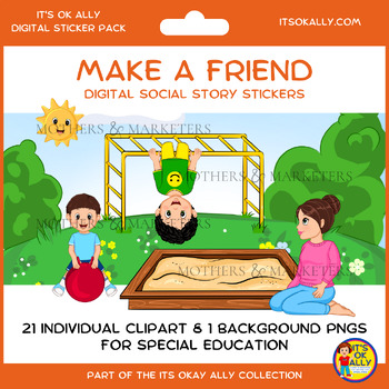 Preview of Make A Friend - Digital Social Sticker Set | Its Ok Ally