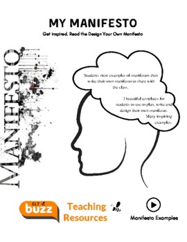 Preview of Make A Manifesto. Creative Writing. Templates. Inspiration. ELA. ESL. EFL.