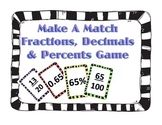 Make A Match - Fractions, Decimals, and Percents Small Gro