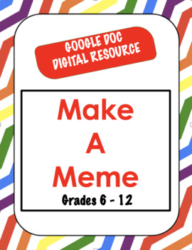 Preview of Make A Meme: DISTANCE LEARNING