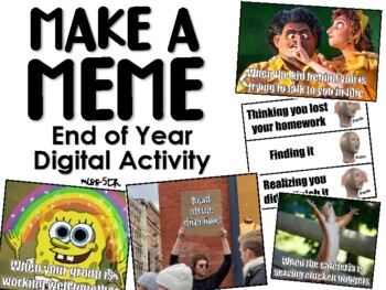 Preview of Make A Meme End of Year Digital Activity