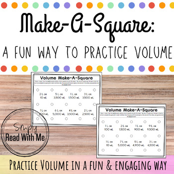 Preview of Make A Square: A Fun Way To Practice Volume  (Liters and Milliliters)