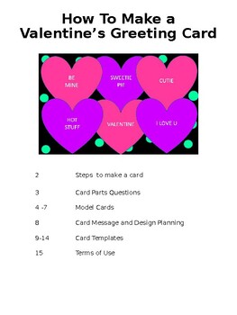 Preview of Make A Valentine's Day Card Middle & High School Easy & Fun ESL Sub Activity 