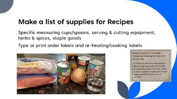 Preview of Make Ahead Fundraising Meals PPT & Make Meals Ahead PPT