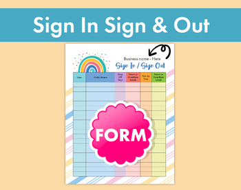 Preview of Make Attendance Fun with Our Colorful Rainbow Sign In and Sign Out Sheet - Ideal