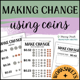 Make Change using COINS | Special Ed Money Math | 3 Levels
