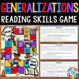 Make Generalizations Passages & Task Cards Game | Reading 