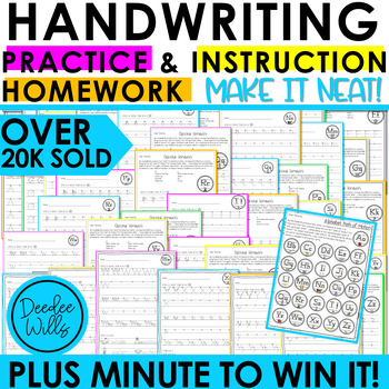Preview of Handwriting Practice Worksheets Instruction & Fluency Kindergarten Print Sheets