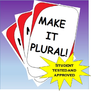 Preview of Make It Plural! Plural Nouns Review card game -s, -es, -ies, and -ves
