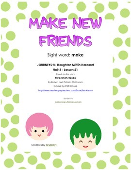 Preview of Sight word: make  - MAKE NEW FRIENDS