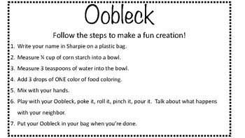 Preview of Make Oobleck Instructions