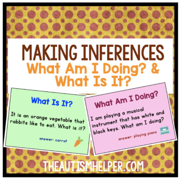 Preview of Make Some Inferences! 2 Flashcard Games for What am I doing? & What is it?