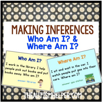 Preview of Make Some Inferences! 2 Flashcard Games for Who am I? & Where am I?