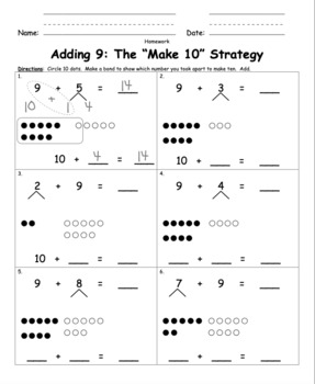 Preview of Make Ten Adding with Number Bonds (to support mastery of Common Core Standards)