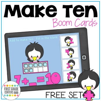 Preview of Winter Make Ten Boom Cards FREE for January