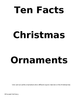 Preview of Make Ten Christmas Facts