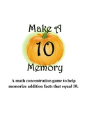 Make Ten Memory Game  {October}