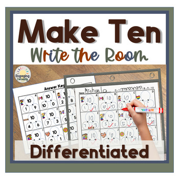 Preview of Make Ten to Add & Subtract Missing Numbers & Number Bonds to 10 Worksheets,K,1,2