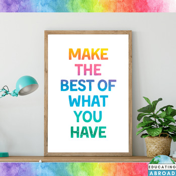 Make The Best Quote, Classroom Wall Decor, Inspirational Poster, Growth ...
